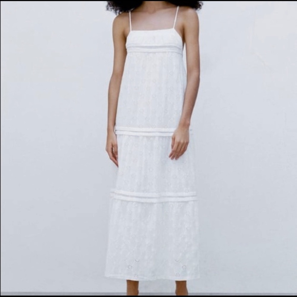 Zara embroidered maxi dress